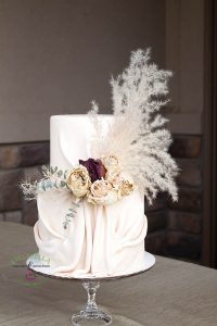 Draped fondant Wedding cake